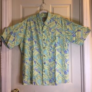 Rum Runner Casual Comfort Silk Hawaiian Shirt, L